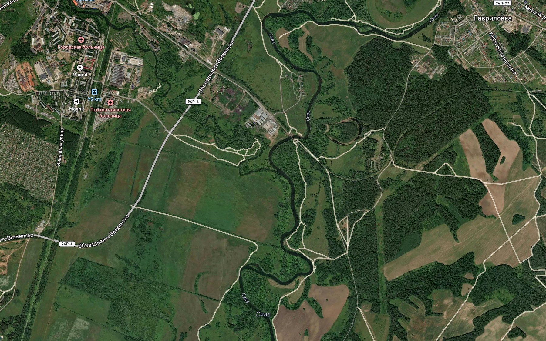 Satellite map of the Votka