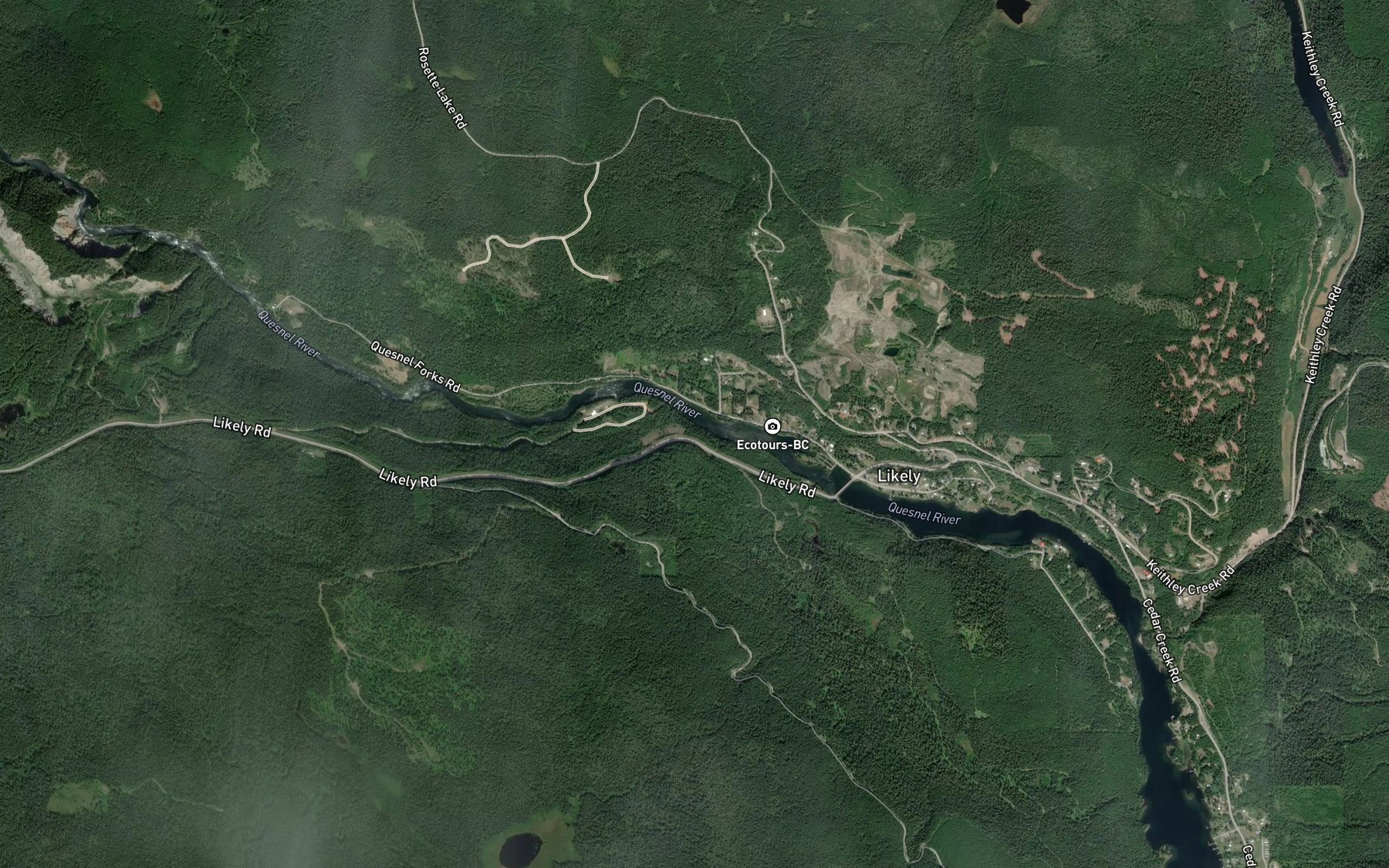 Satellite map of the Youngren Creek