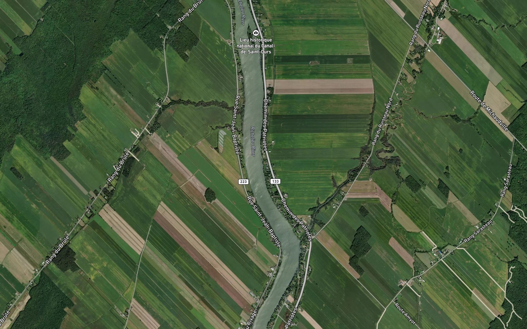 Satellite map of the Coulee d'en Haut