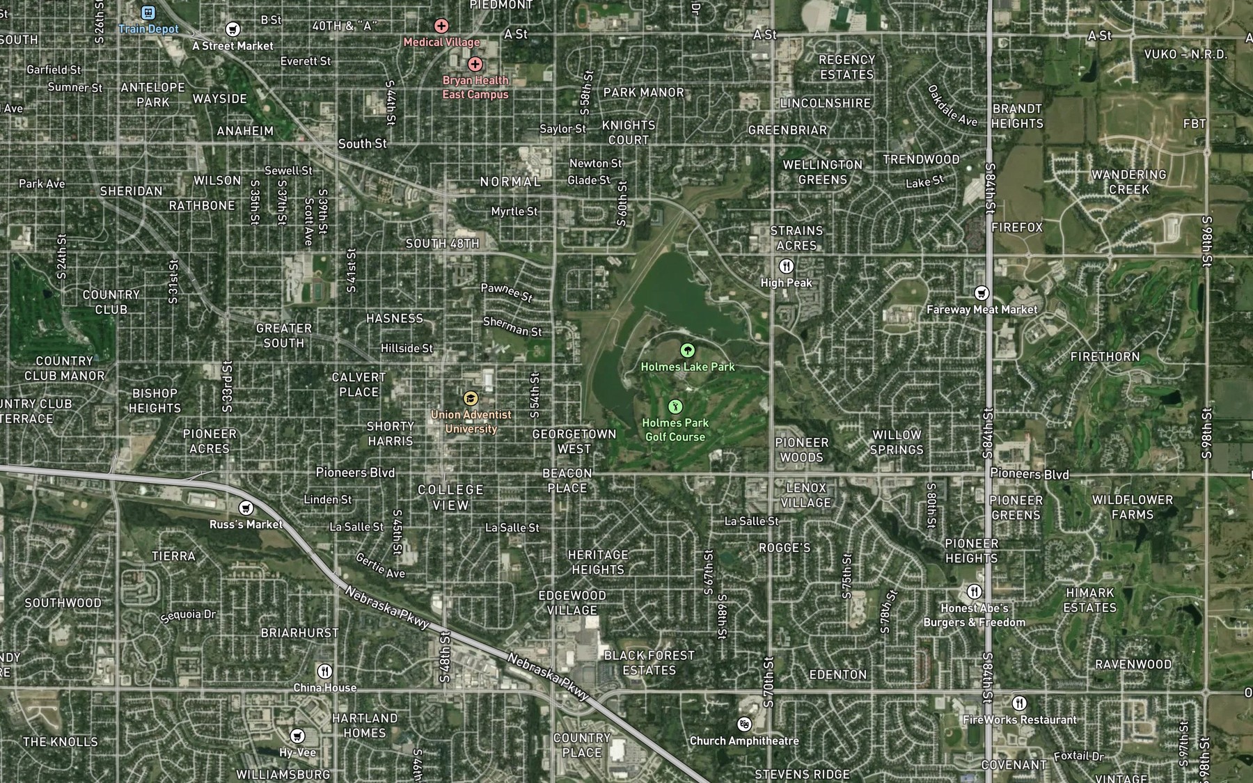 Satellite map of the Spot 1