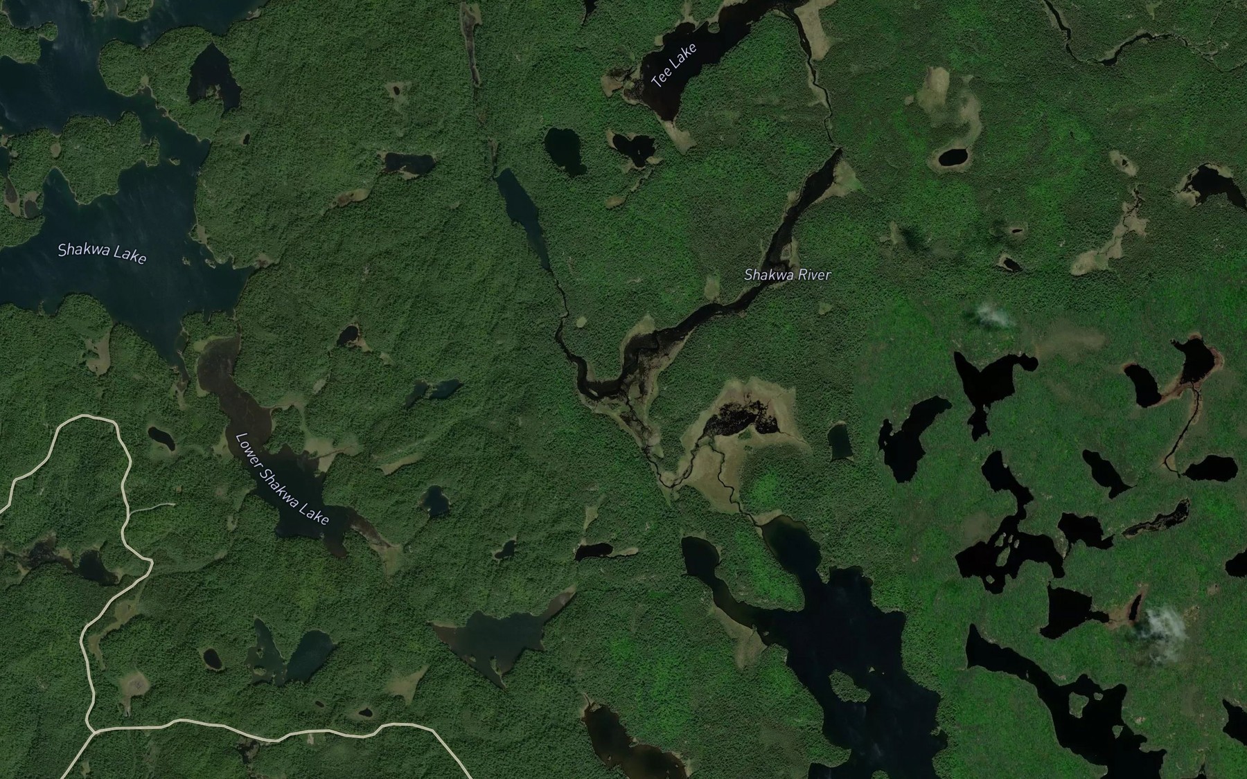 Satellite map of the Rushbrook Creek