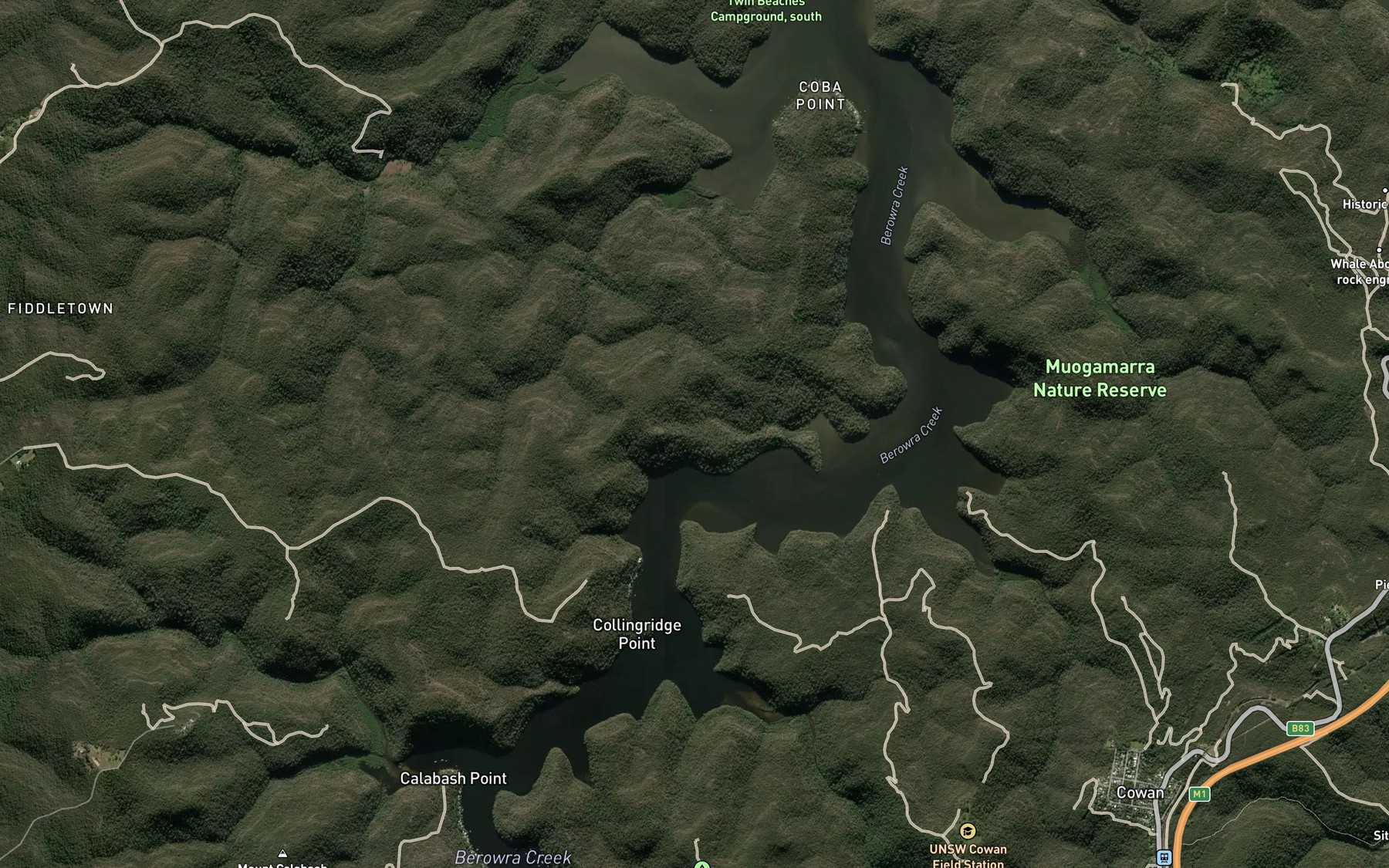 Satellite map of the Shuttles Bay