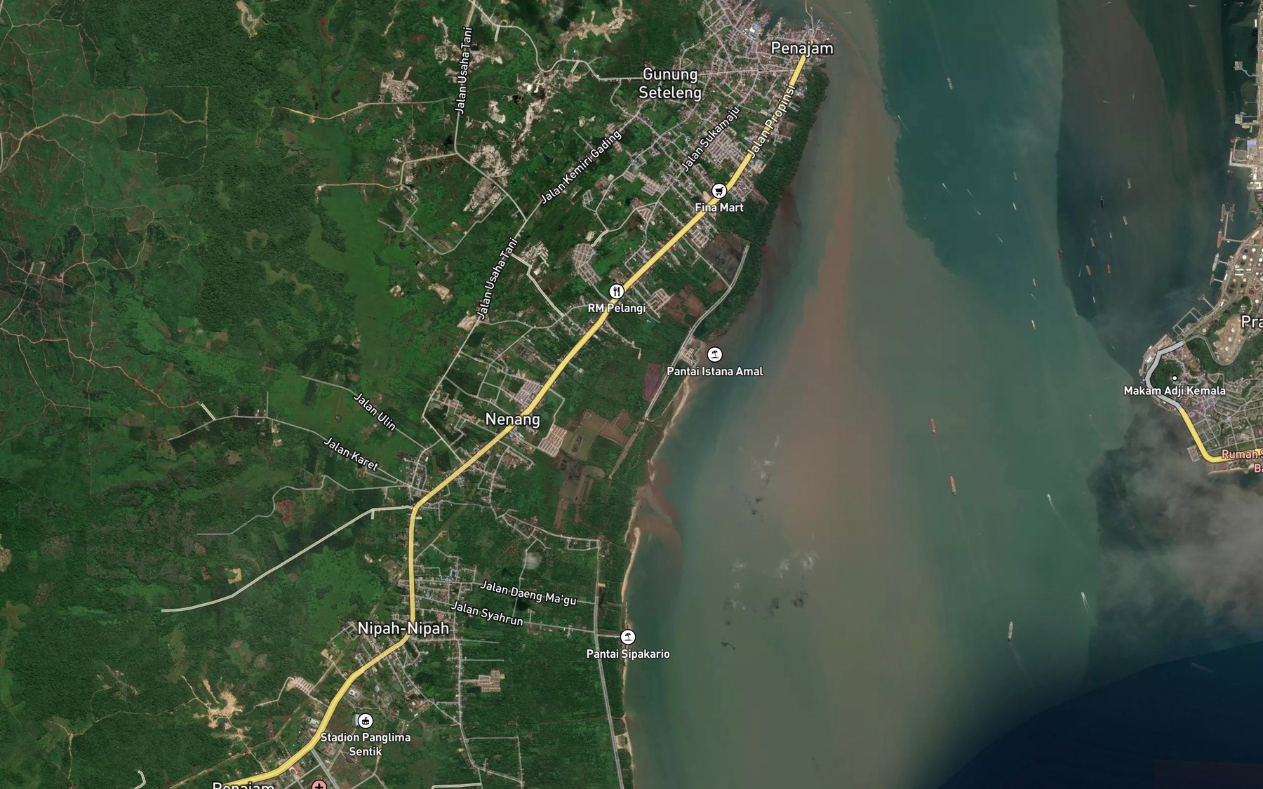 Satellite map of the Sungai Nenang Kecil