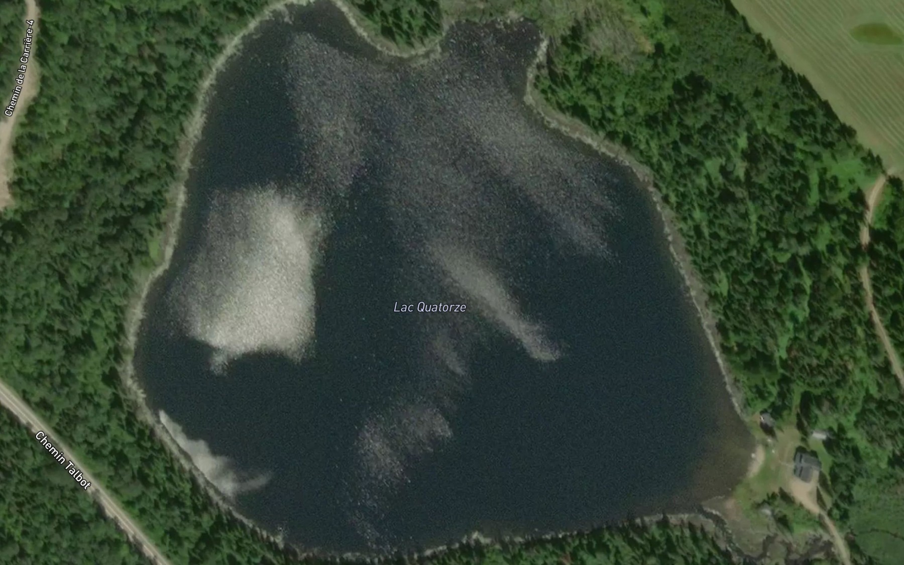 Satellite map of the Lac Quatorze