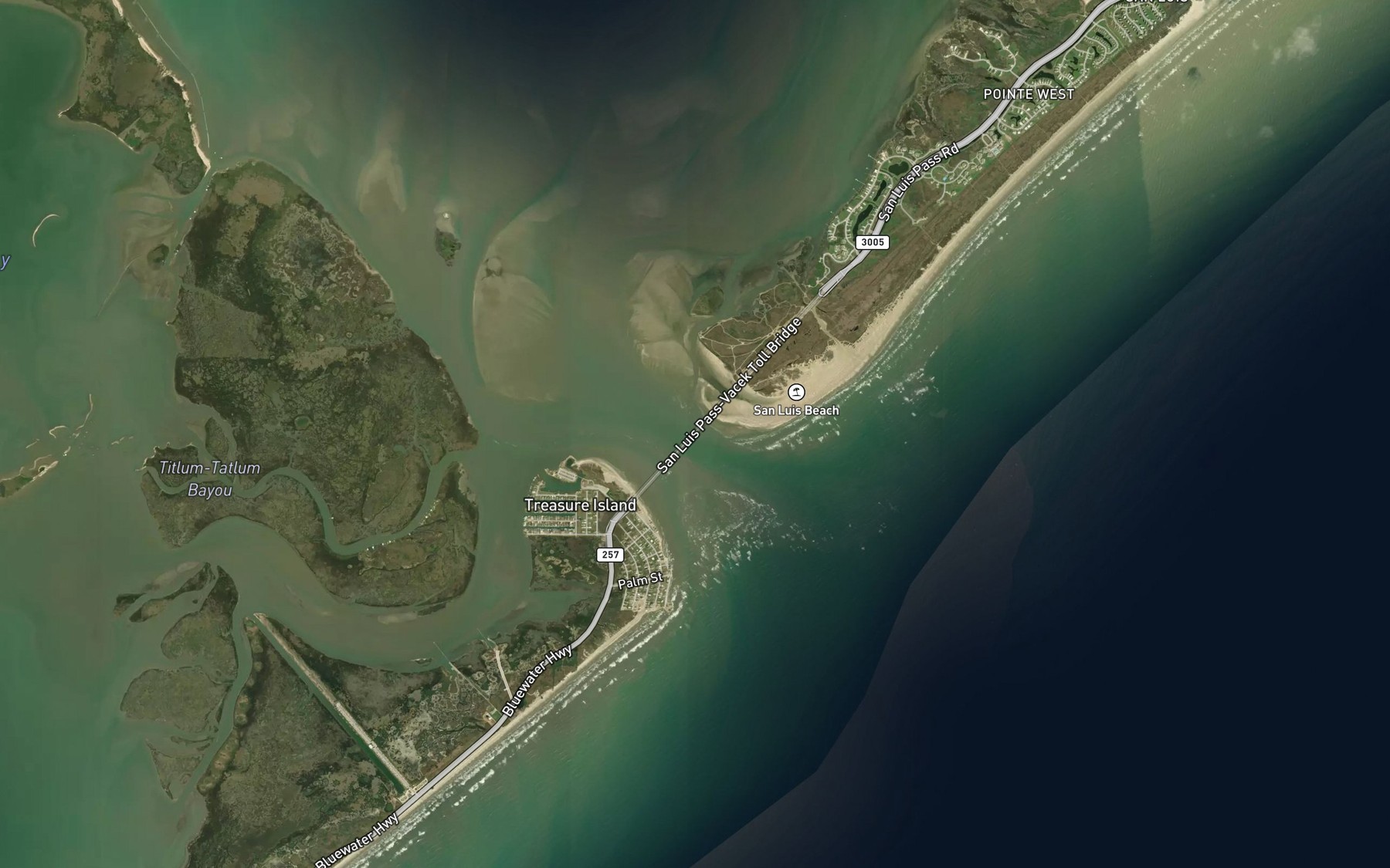 Satellite map of the San Luis Pass