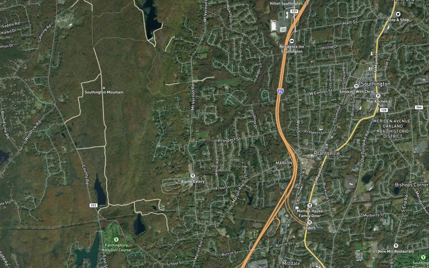 Satellite map of the North Branch Hamlin Brook