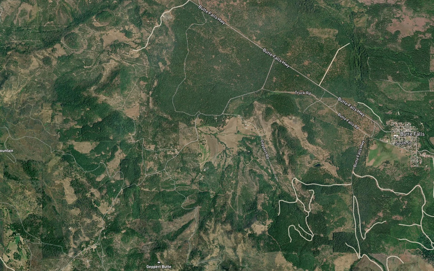 Satellite map of the Geppert Creek