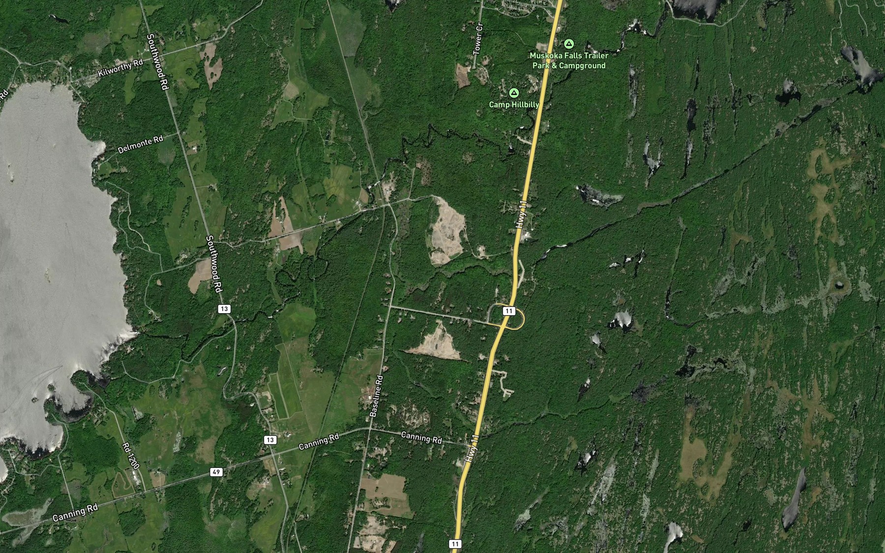 Satellite map of the South Kahshe River