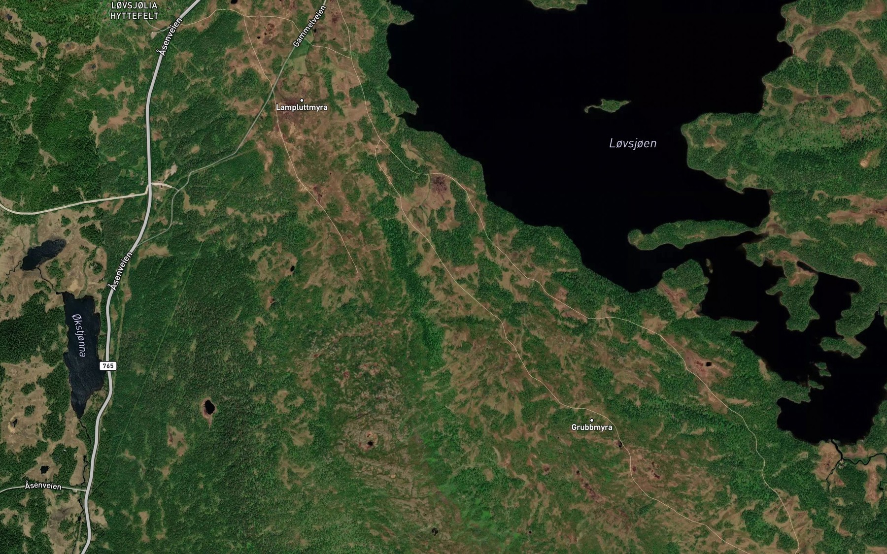 Satellite map of the Grubbmyrbekken