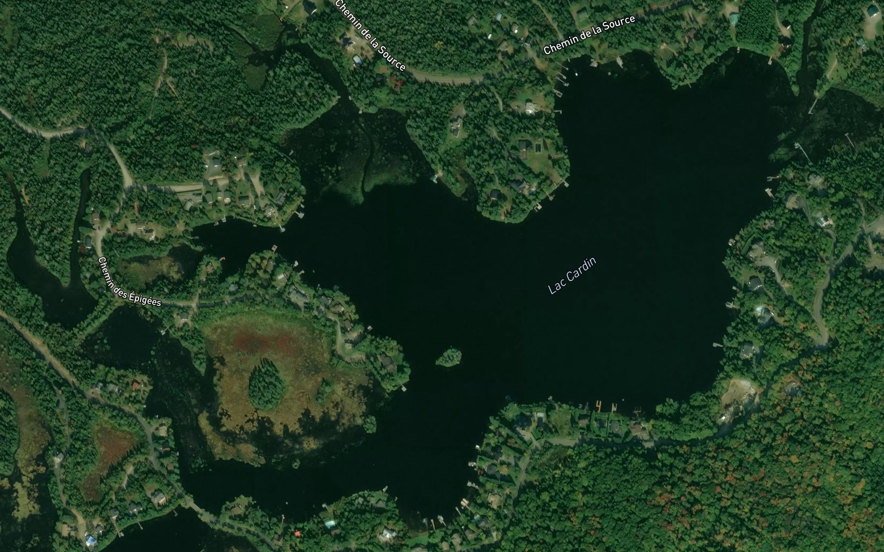 Satellite map of the Lac Cardin