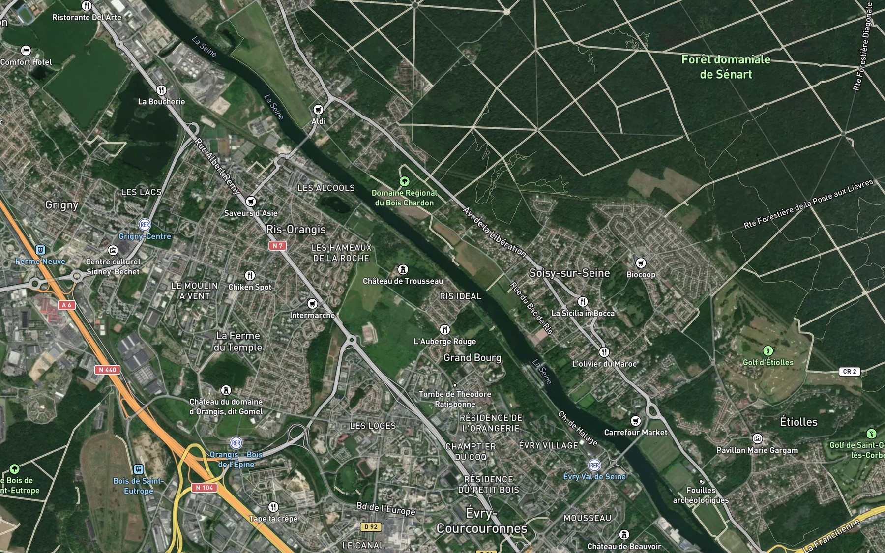 Satellite map of the Ru d'Ecoute