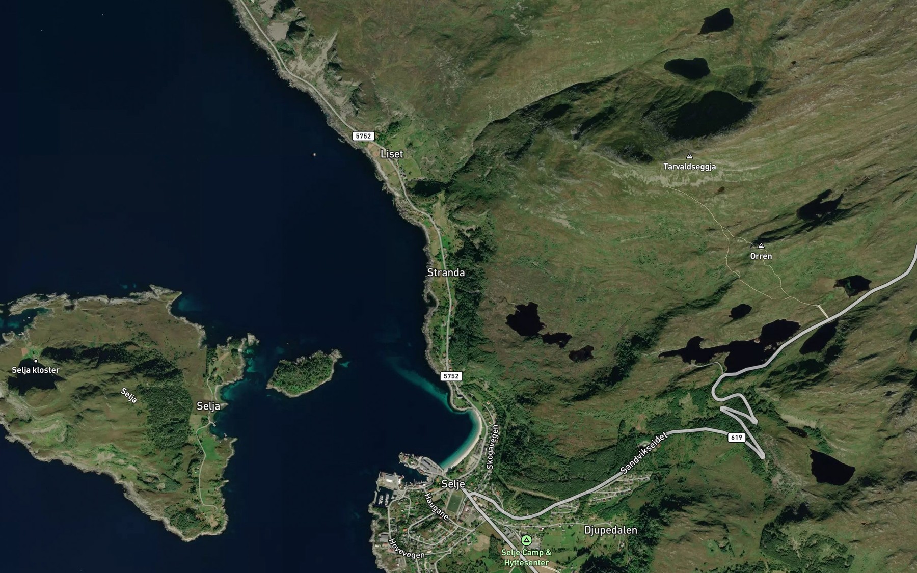 Satellite map of the Grytingselva