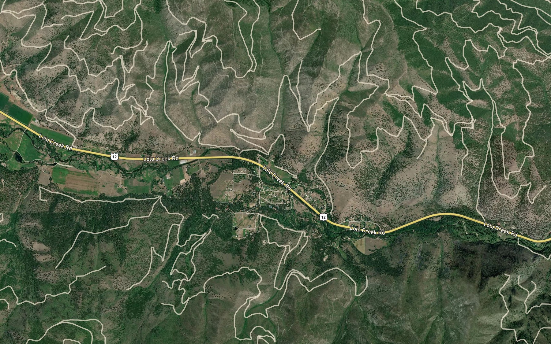 Satellite map of the Westerman Creek