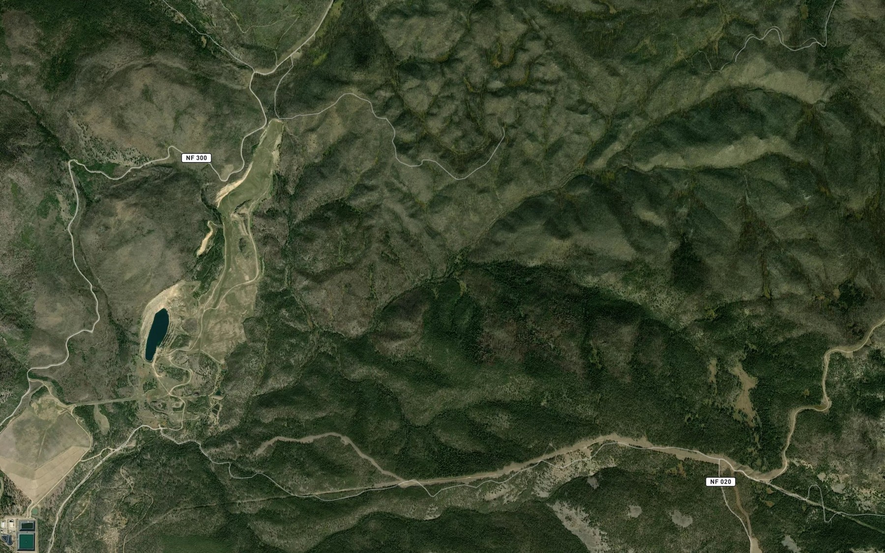 Satellite map of the Sawpit Creek