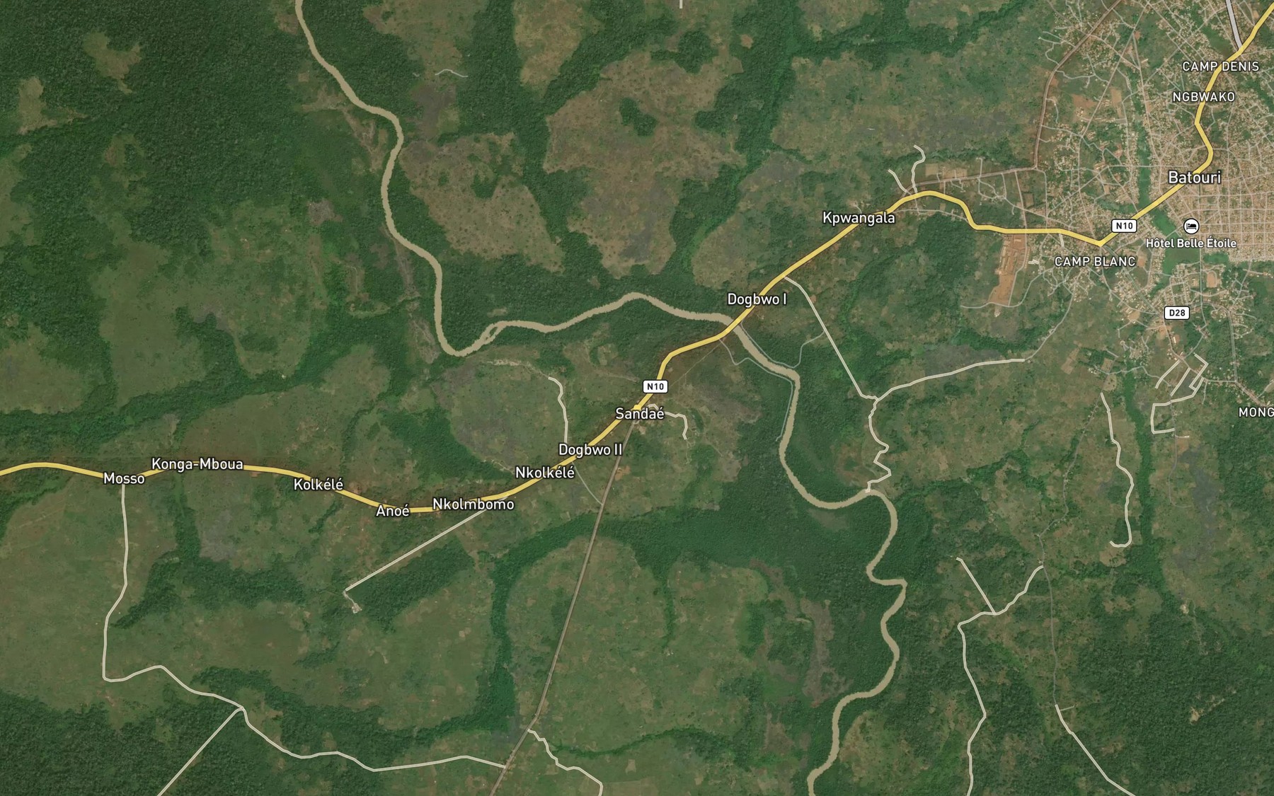 Satellite map of the Bokoto