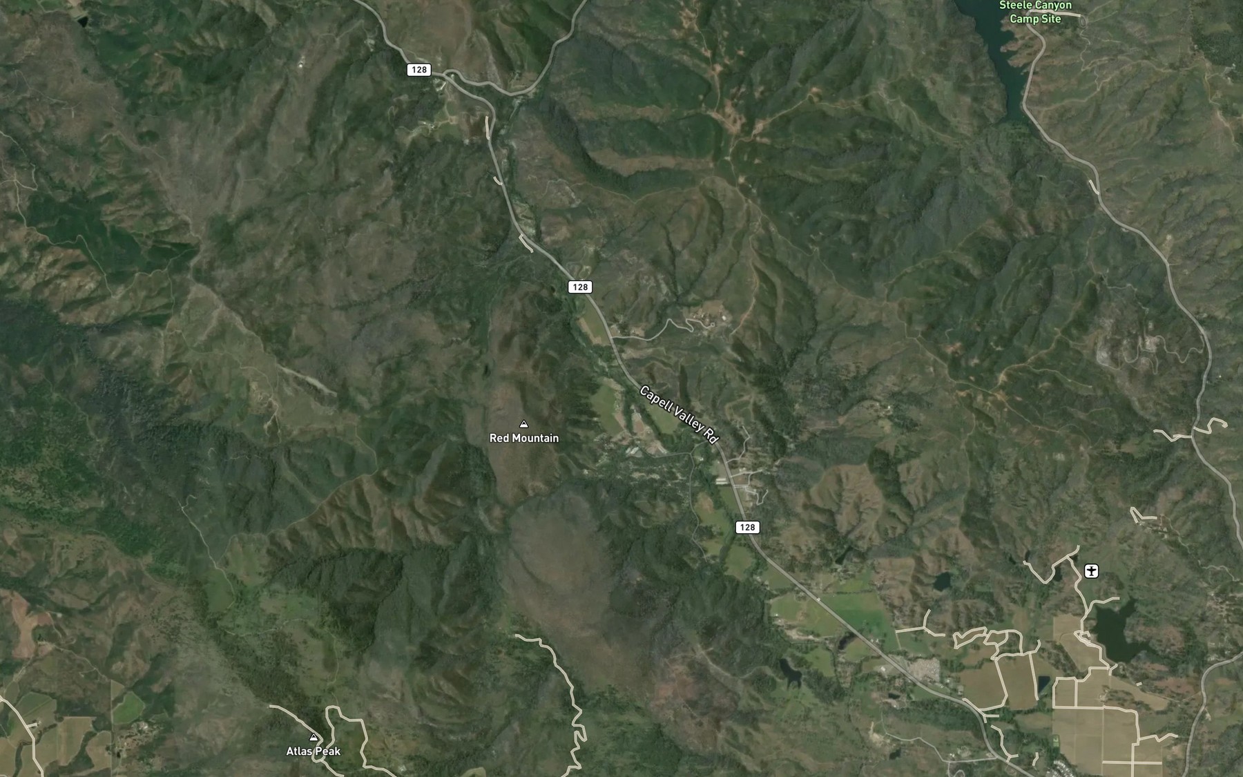 Satellite map of the Middle Creek