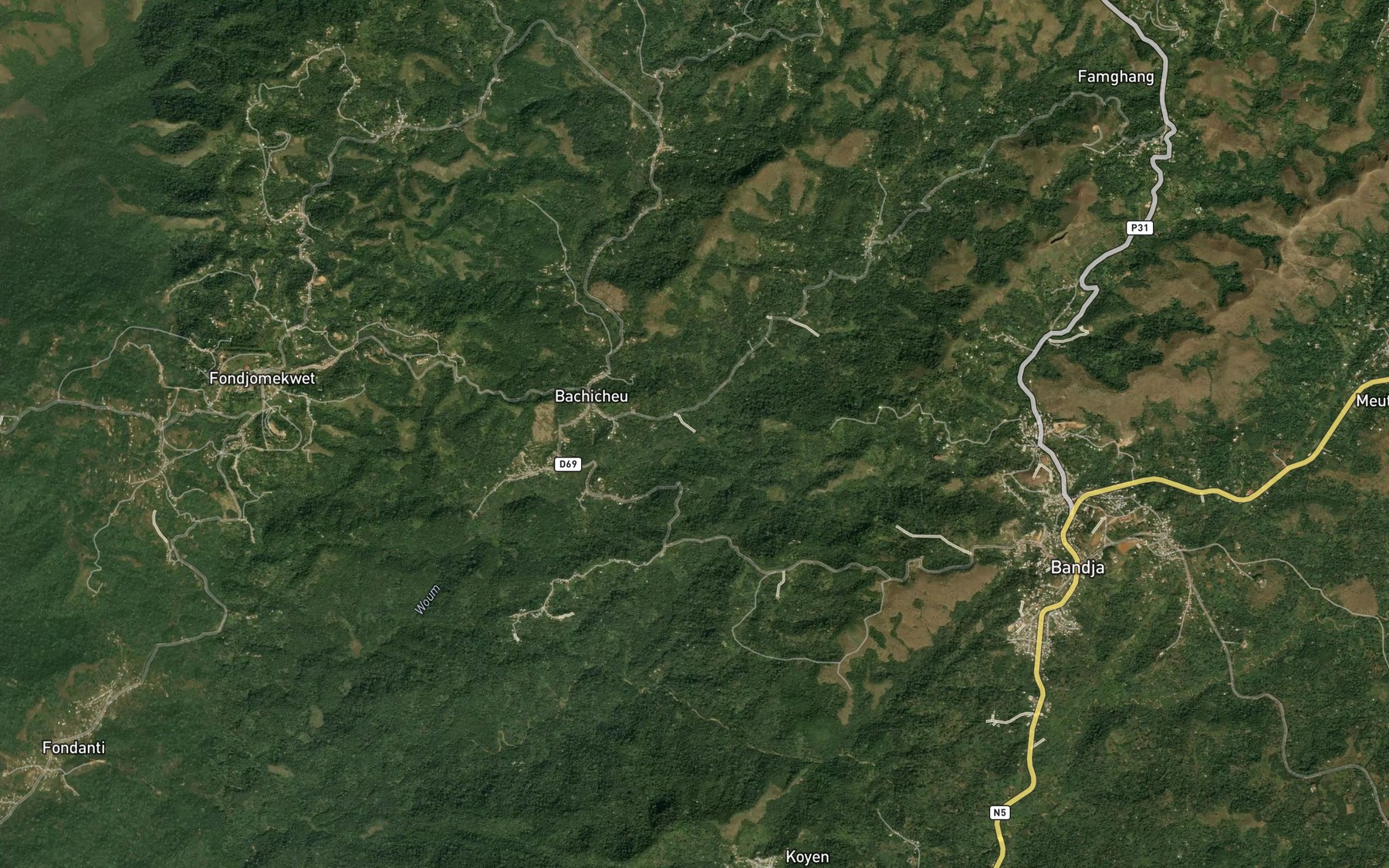 Satellite map of the Metchingou