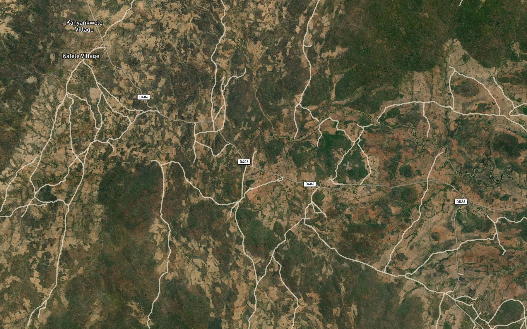 Satellite map of the Kapwazi