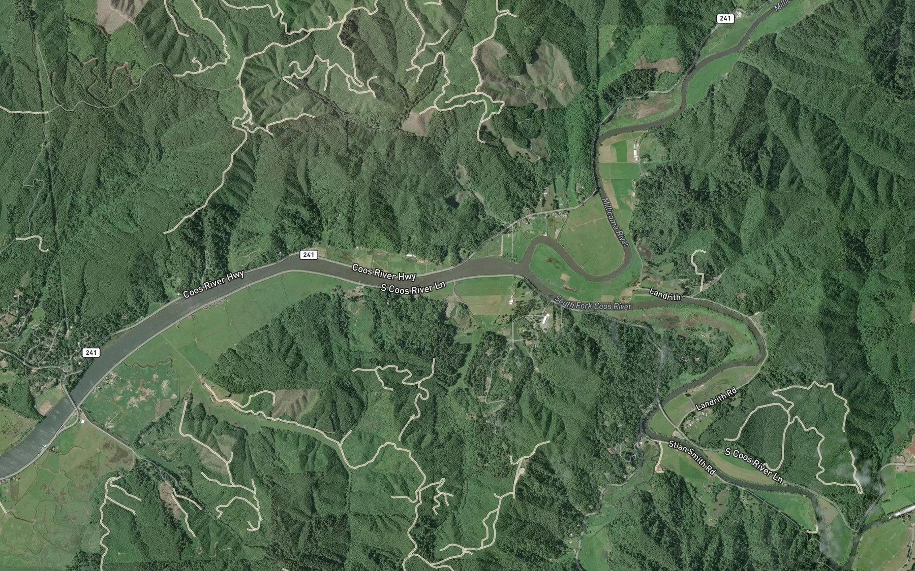 Satellite map of the Smith Creek