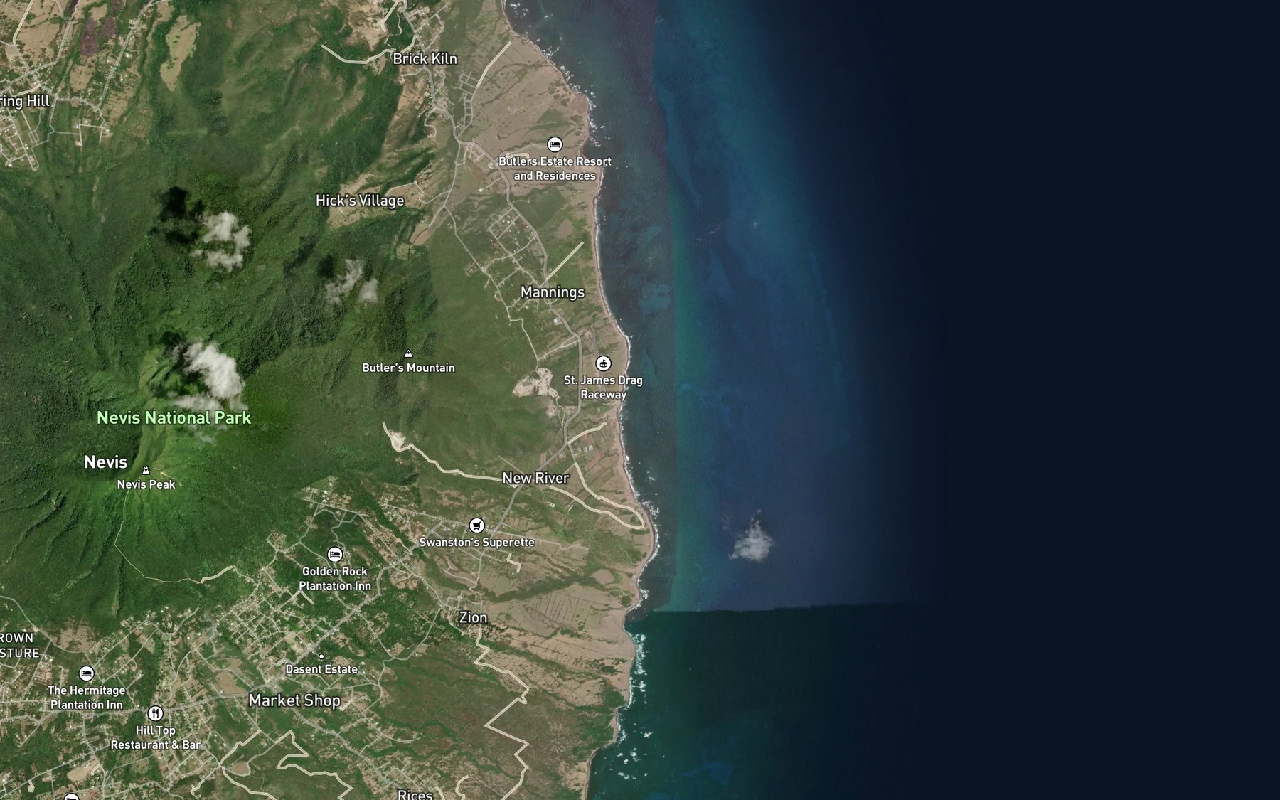 Satellite map of the Eden Brown Bay