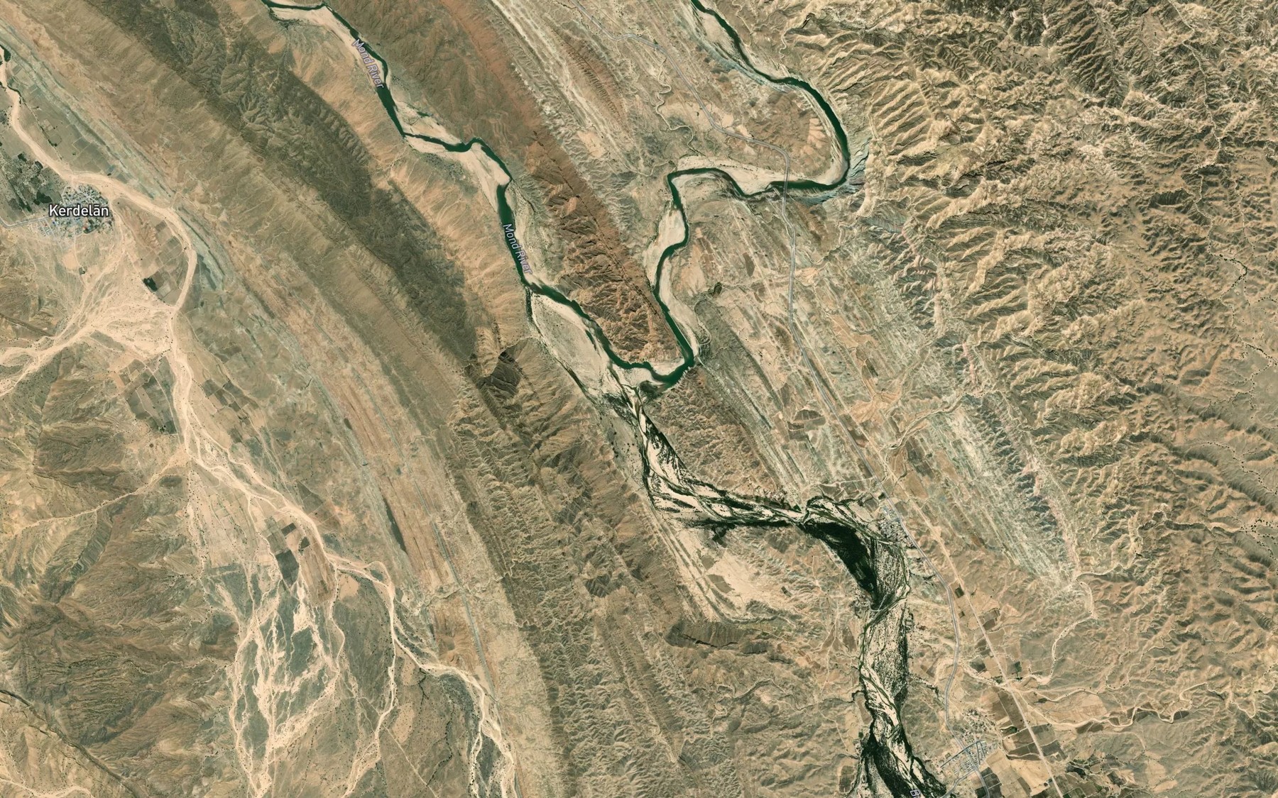Satellite map of the Rudkhaneh-ye Shirin
