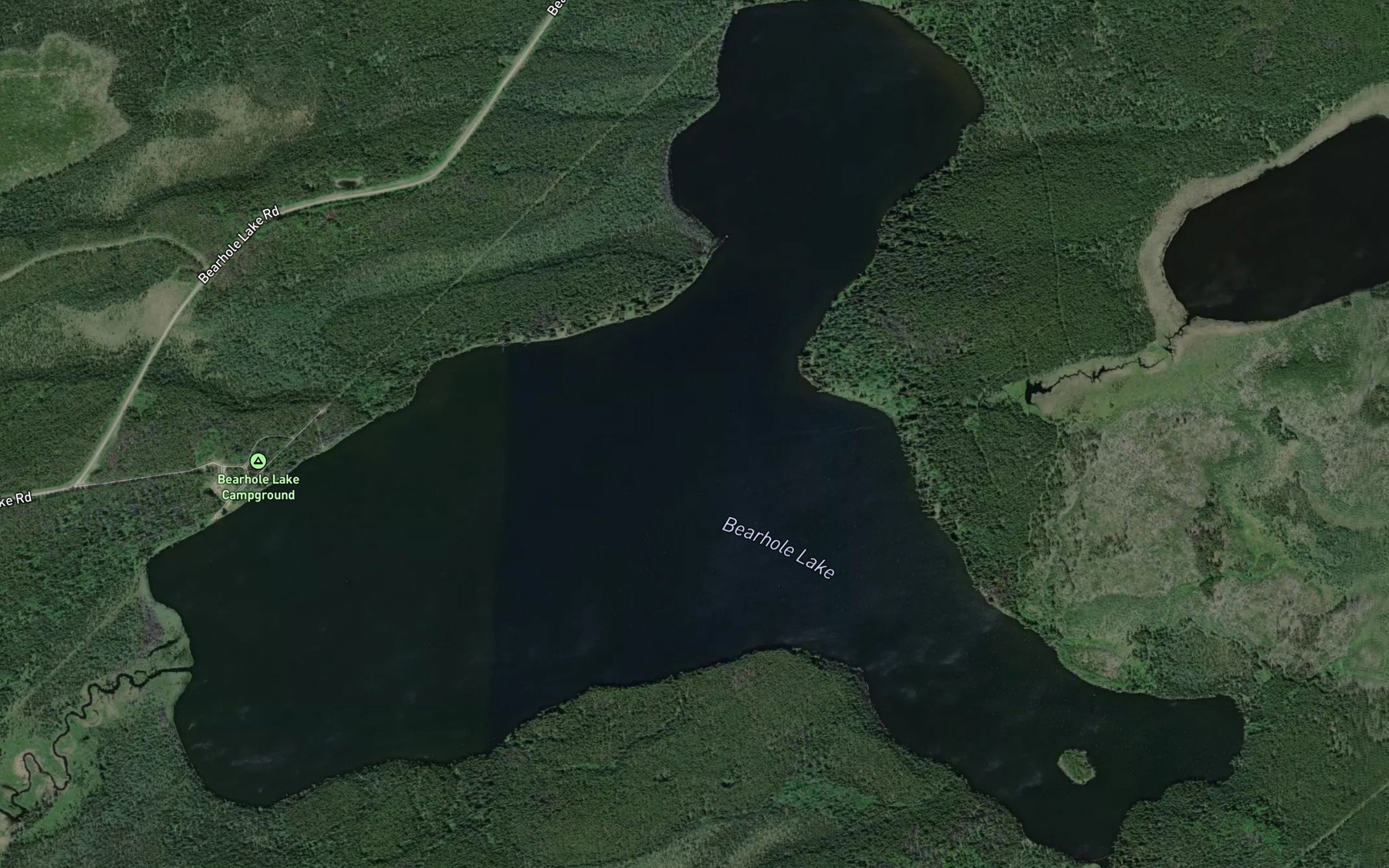 Satellite map of the Bearhole Lake