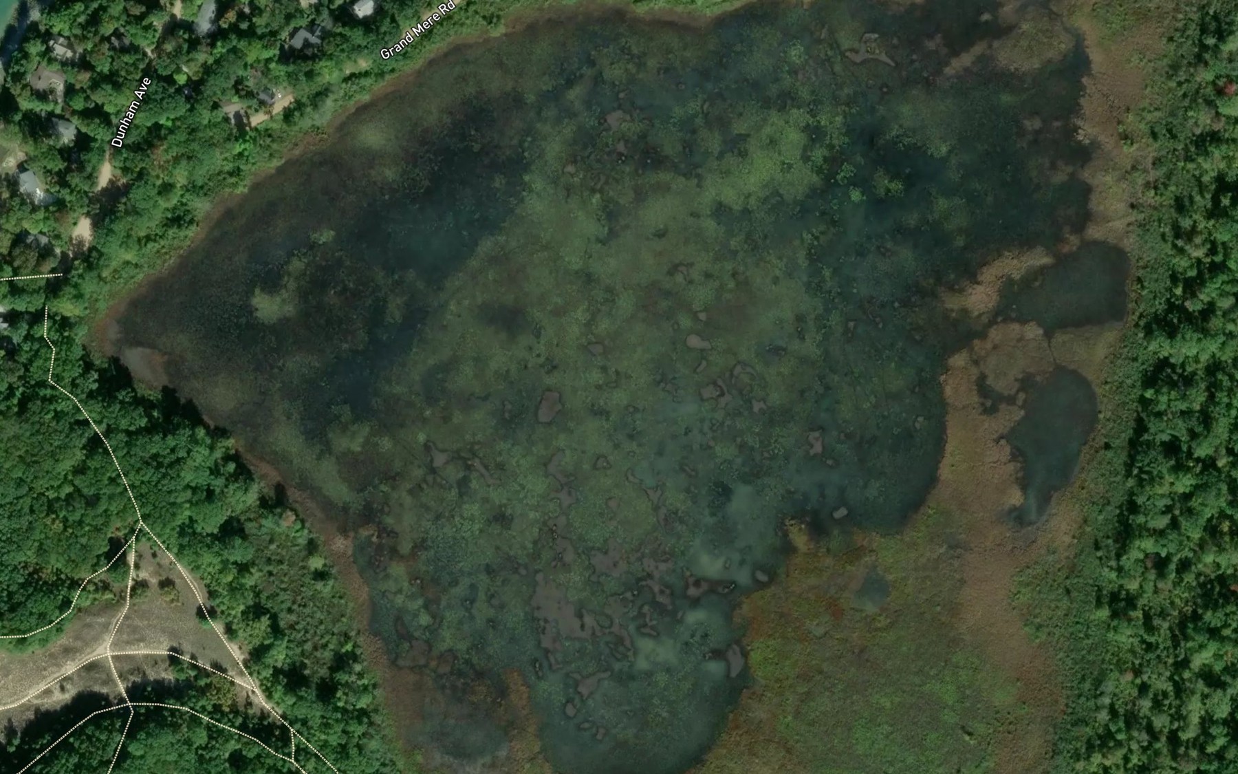 Satellite map of the Grand Mere Lakes