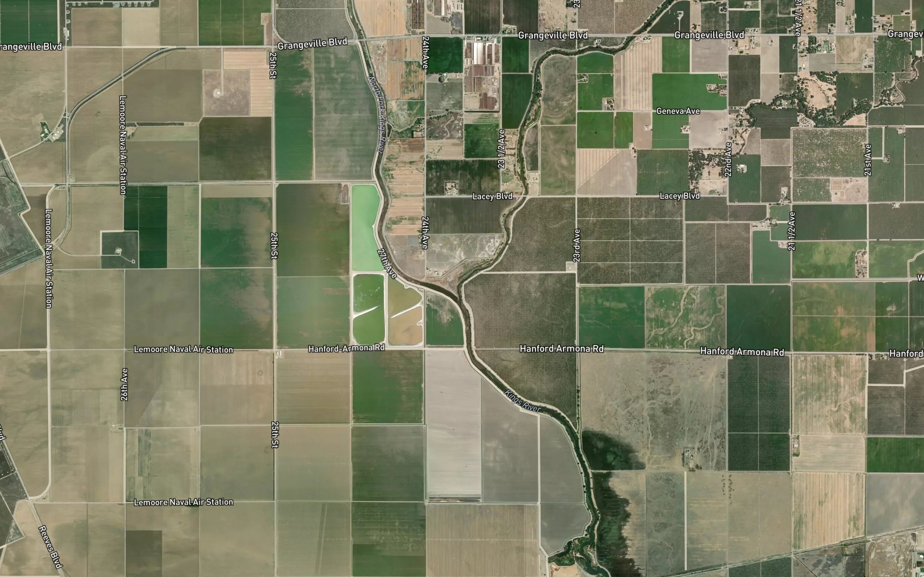 Satellite map of the Clarks Fork Kings River