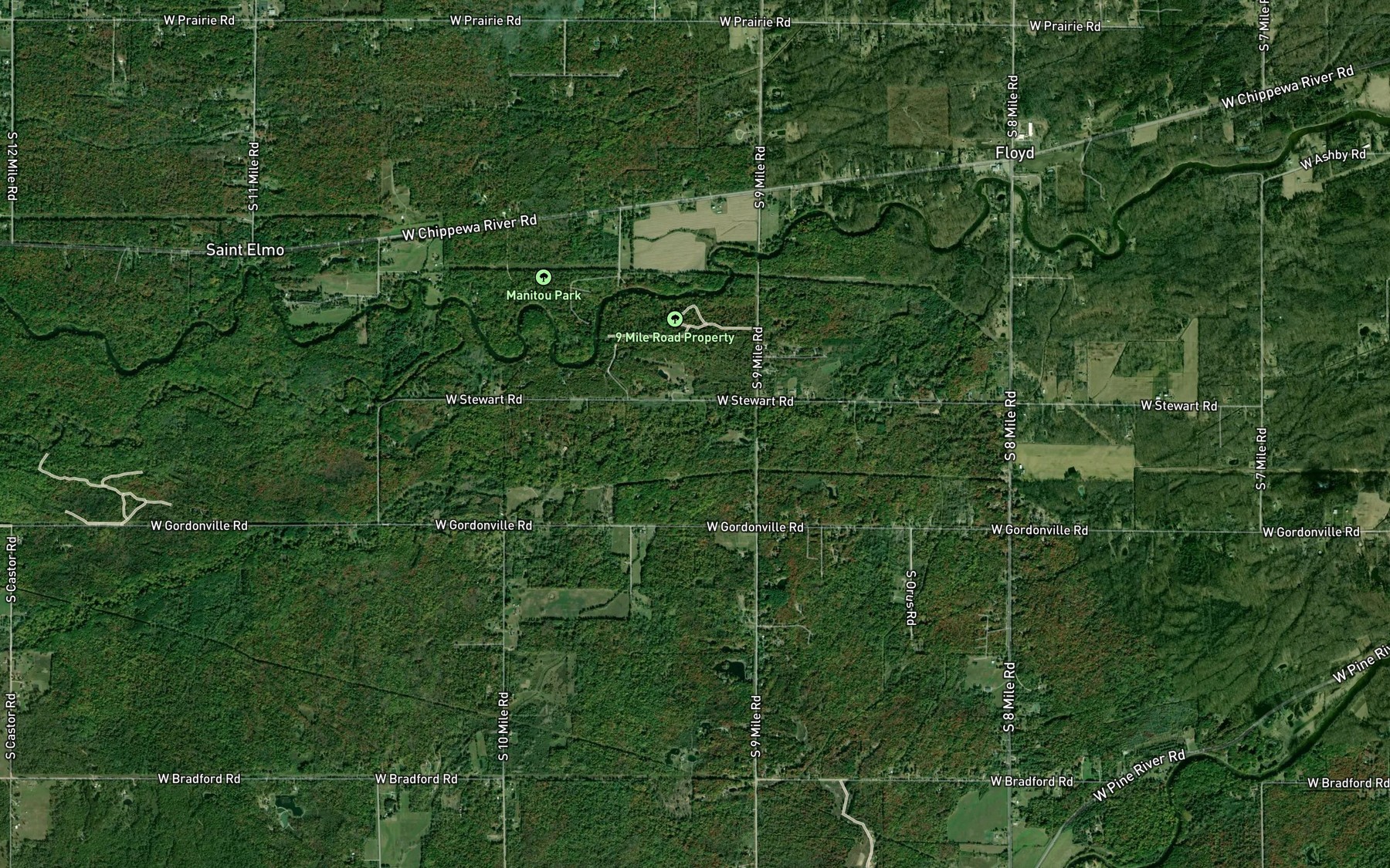 Satellite map of the Turkey Creek