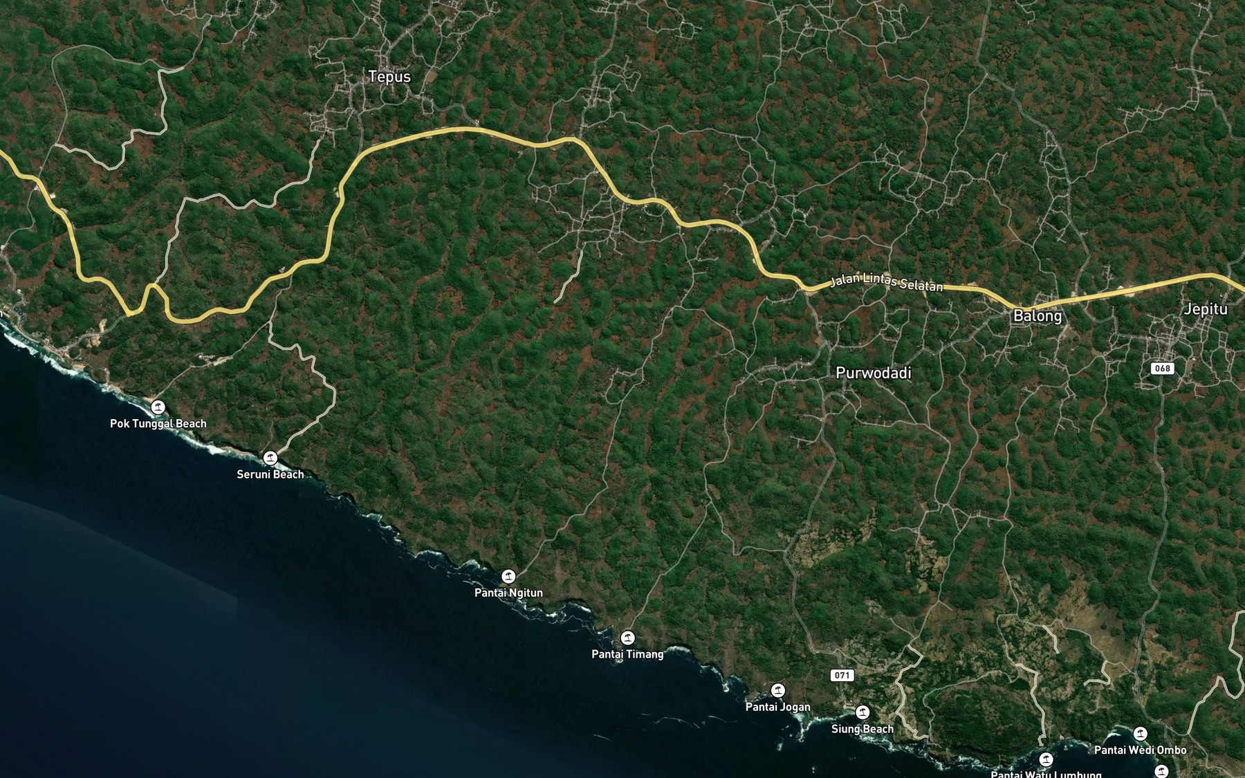 Satellite map of the Danau Samir