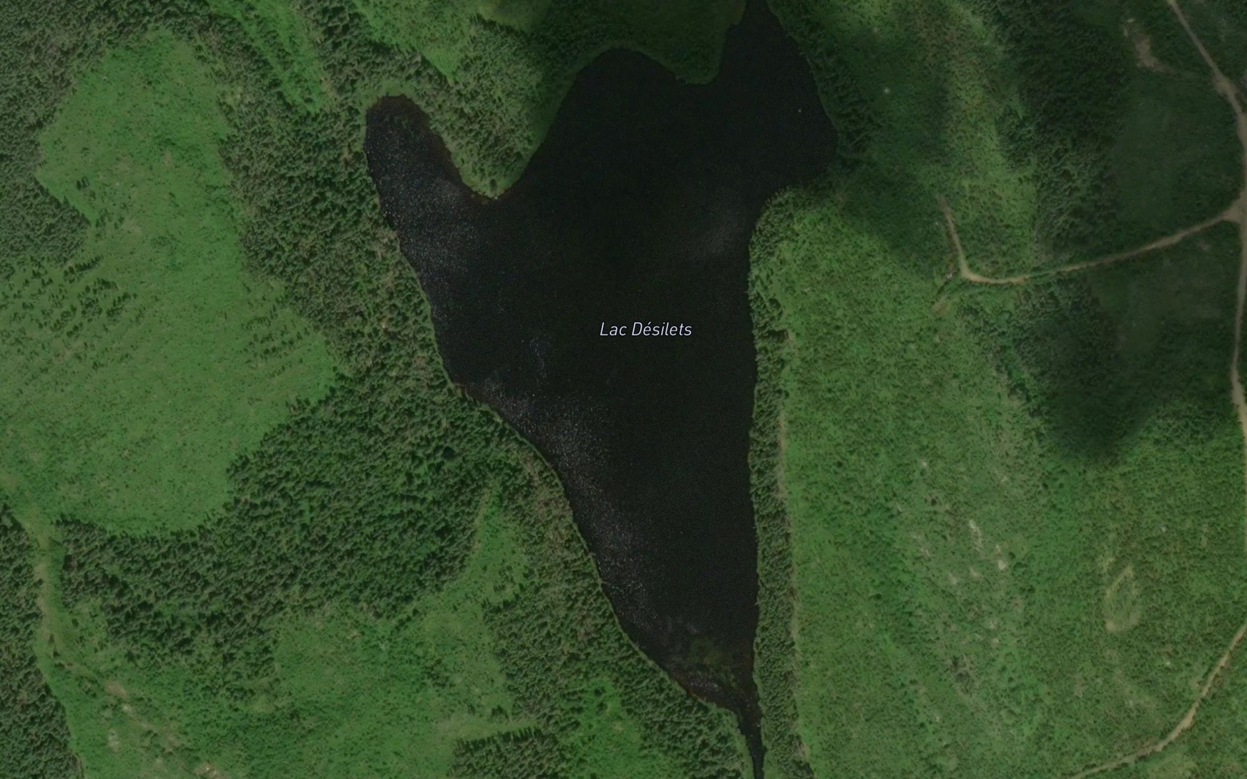 Satellite map of the Lac Desilets