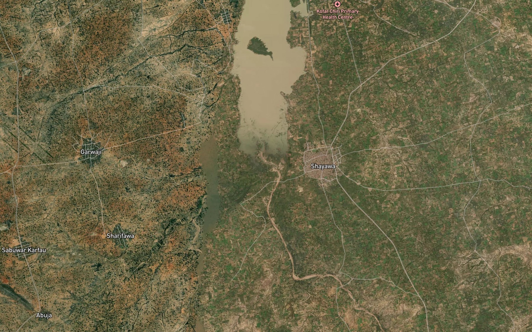 Satellite map of the River Duduru
