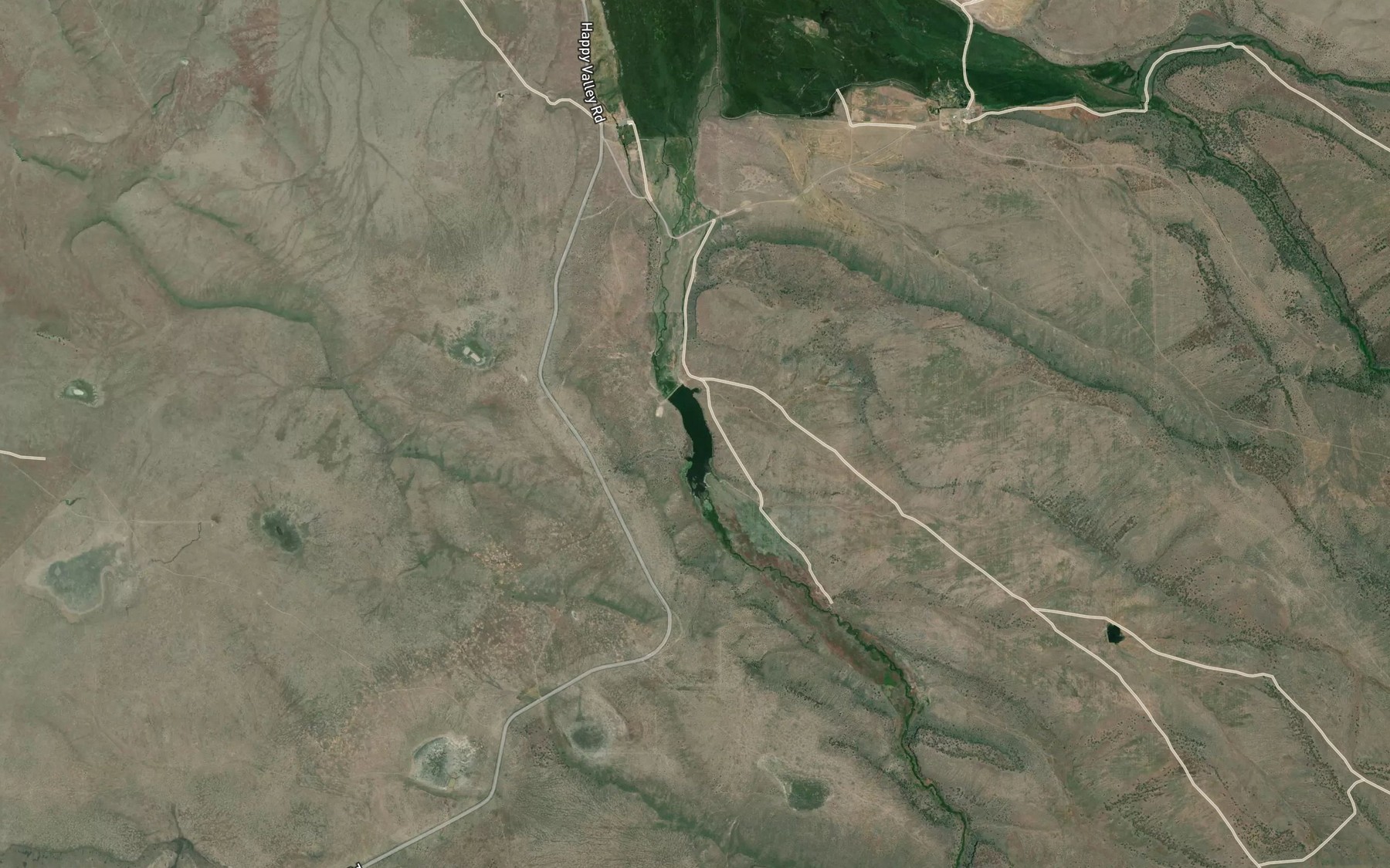 Satellite map of the Smyth Reservoir