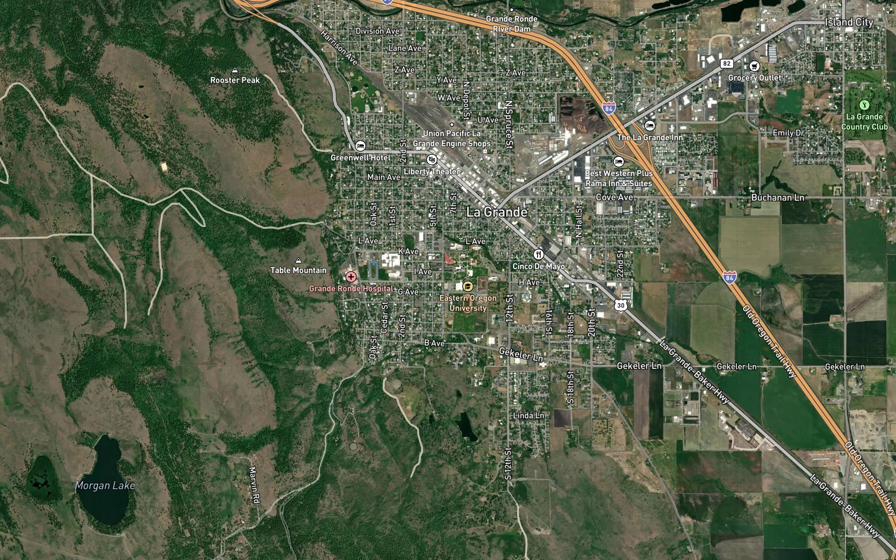 Satellite map of the Mill Creek