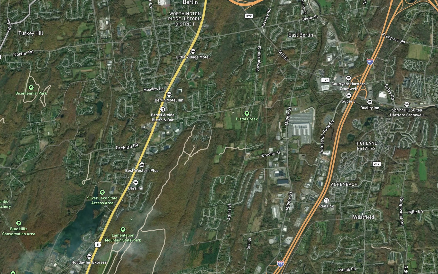 Satellite map of the Lamentation Brook