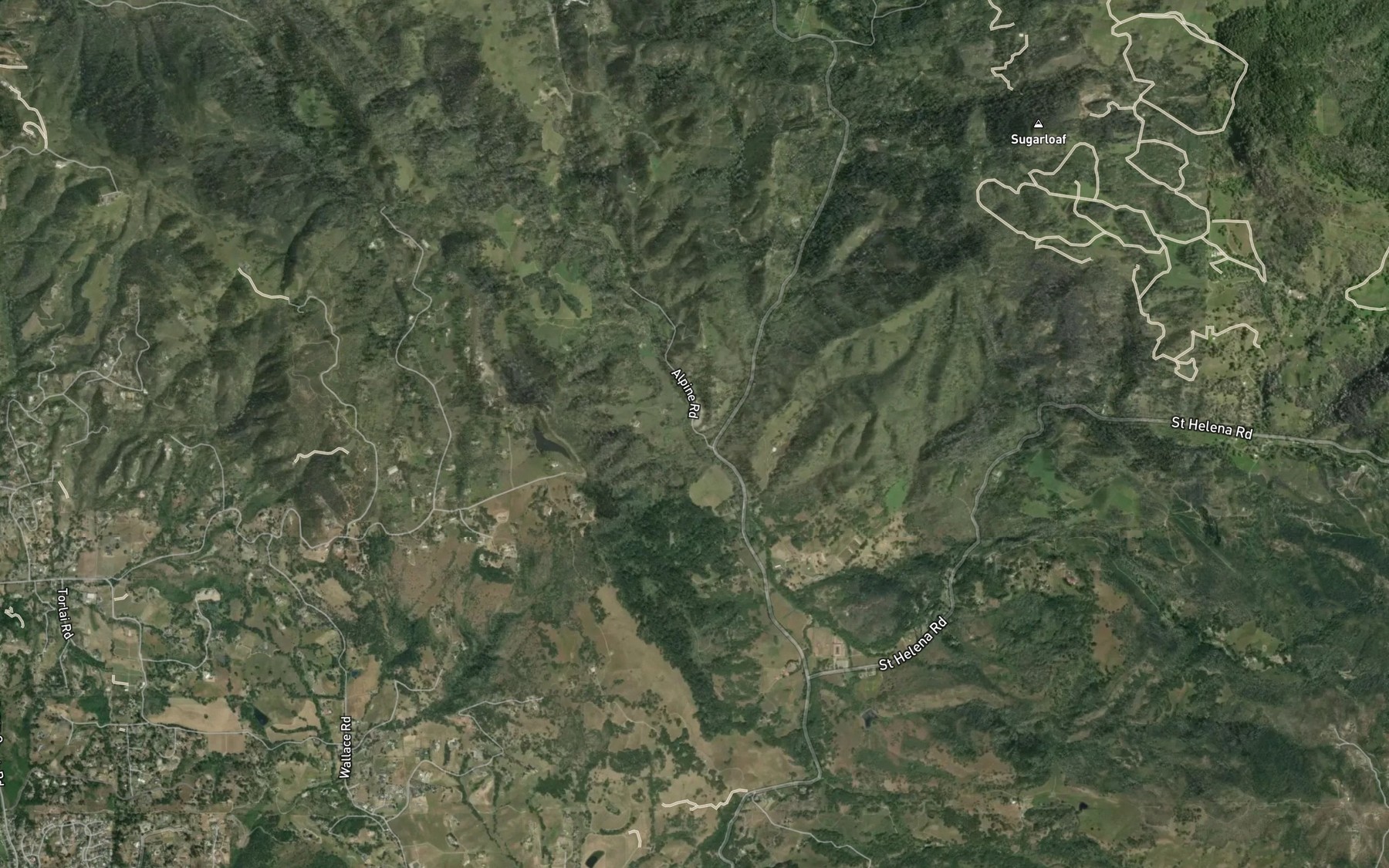 Satellite map of the Humbug Creek