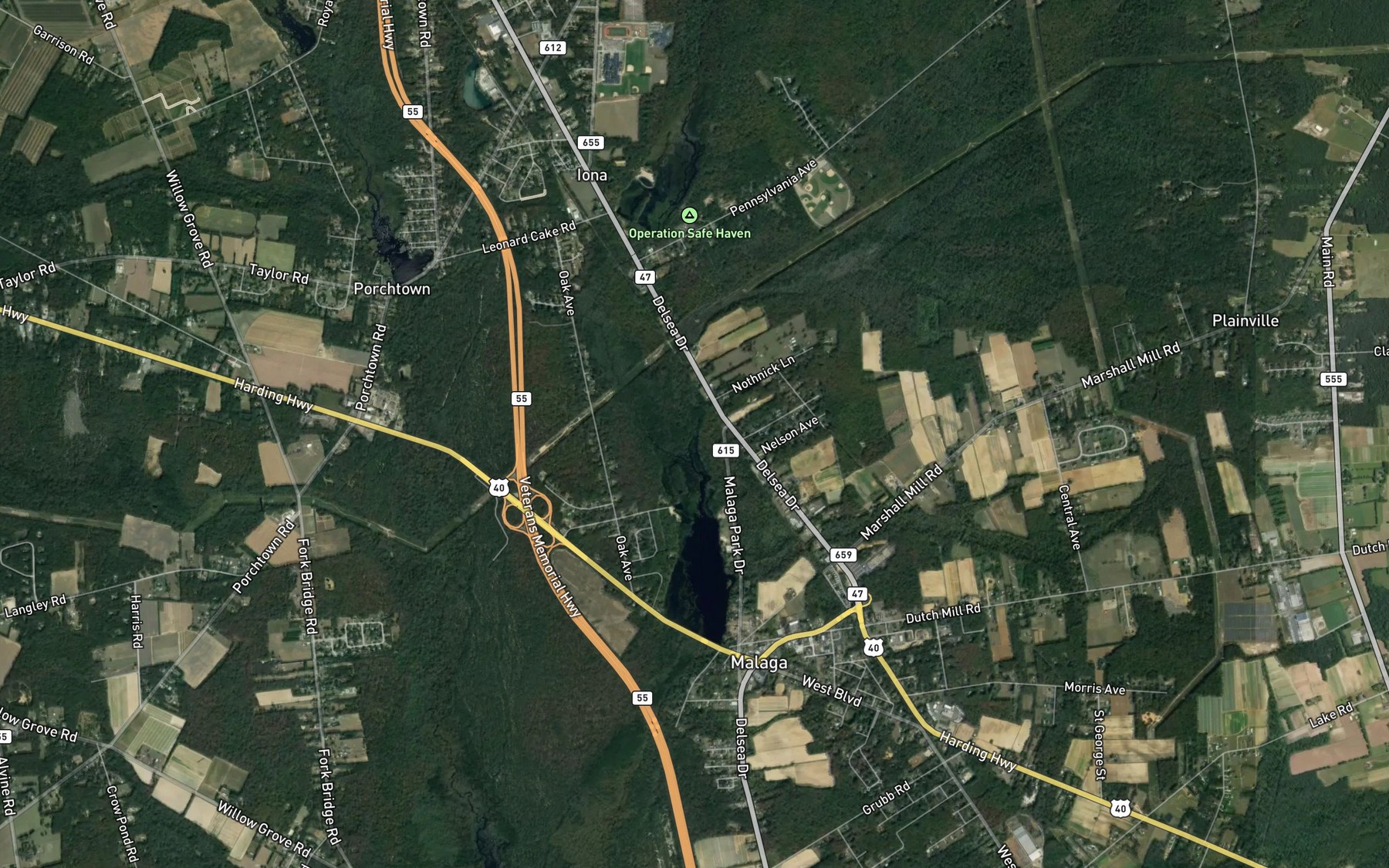 Satellite map of the Indian Branch