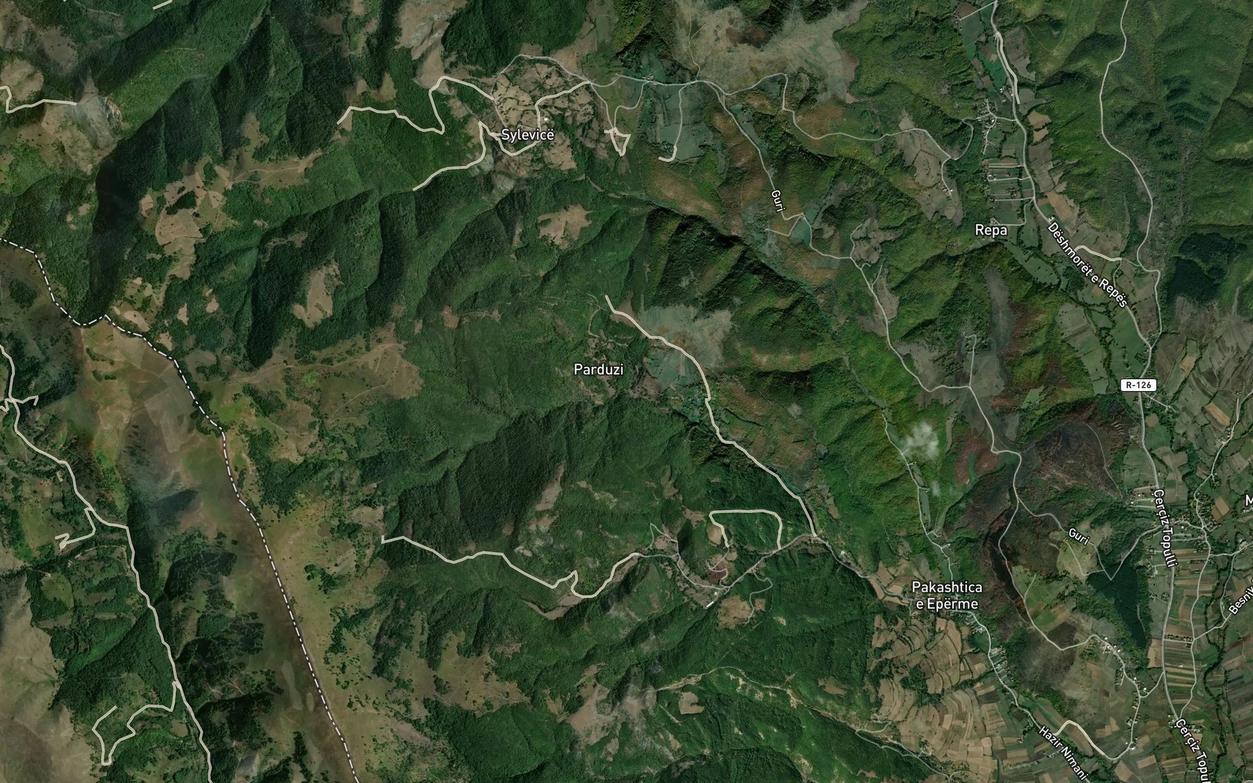 Satellite map of the Lumi Parduz