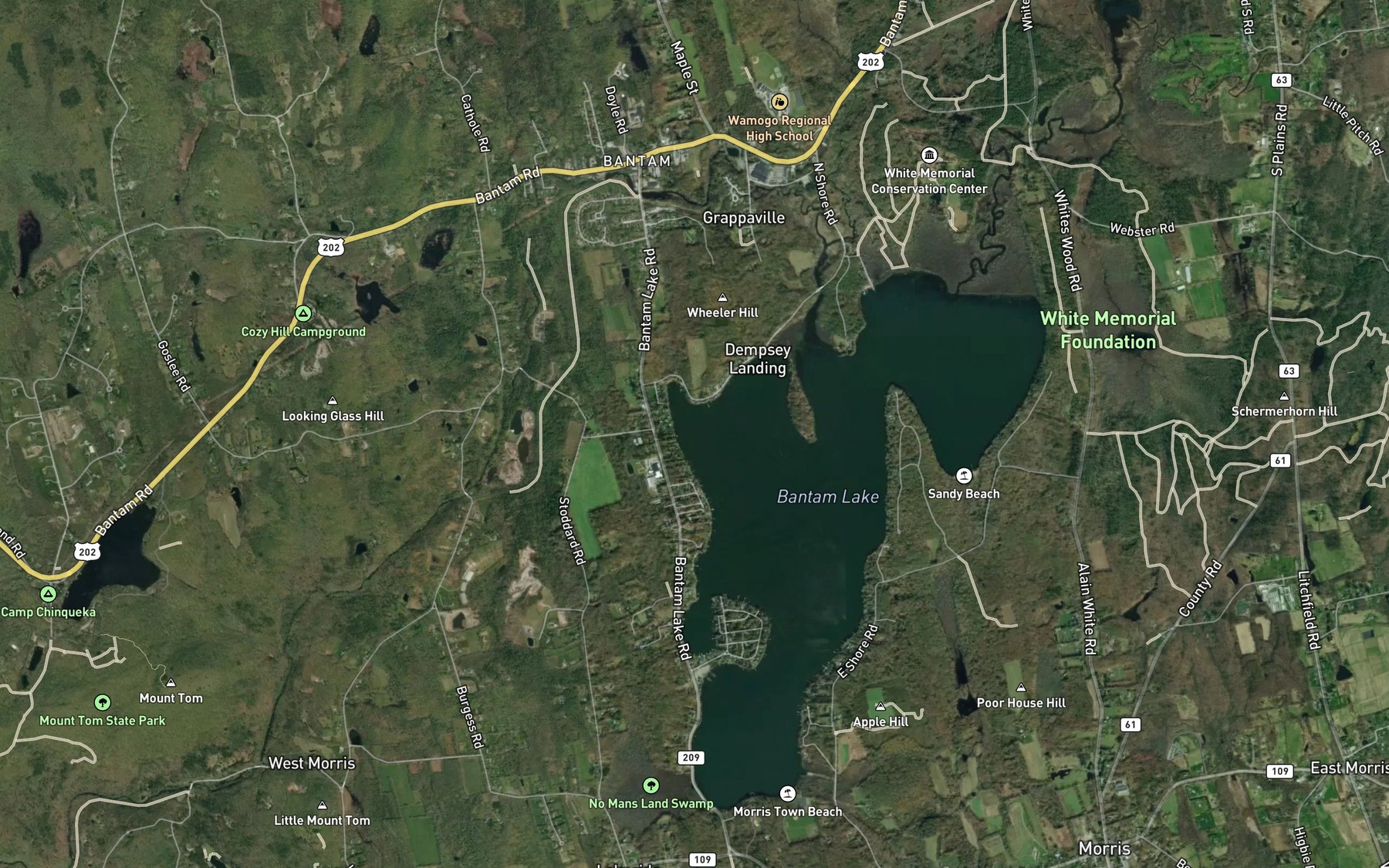 Satellite map of the Keeler Cove