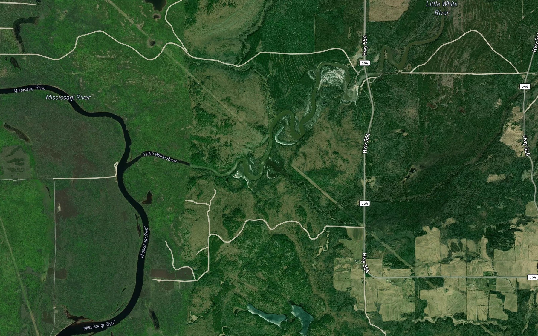Satellite map of the Casselman's Creek