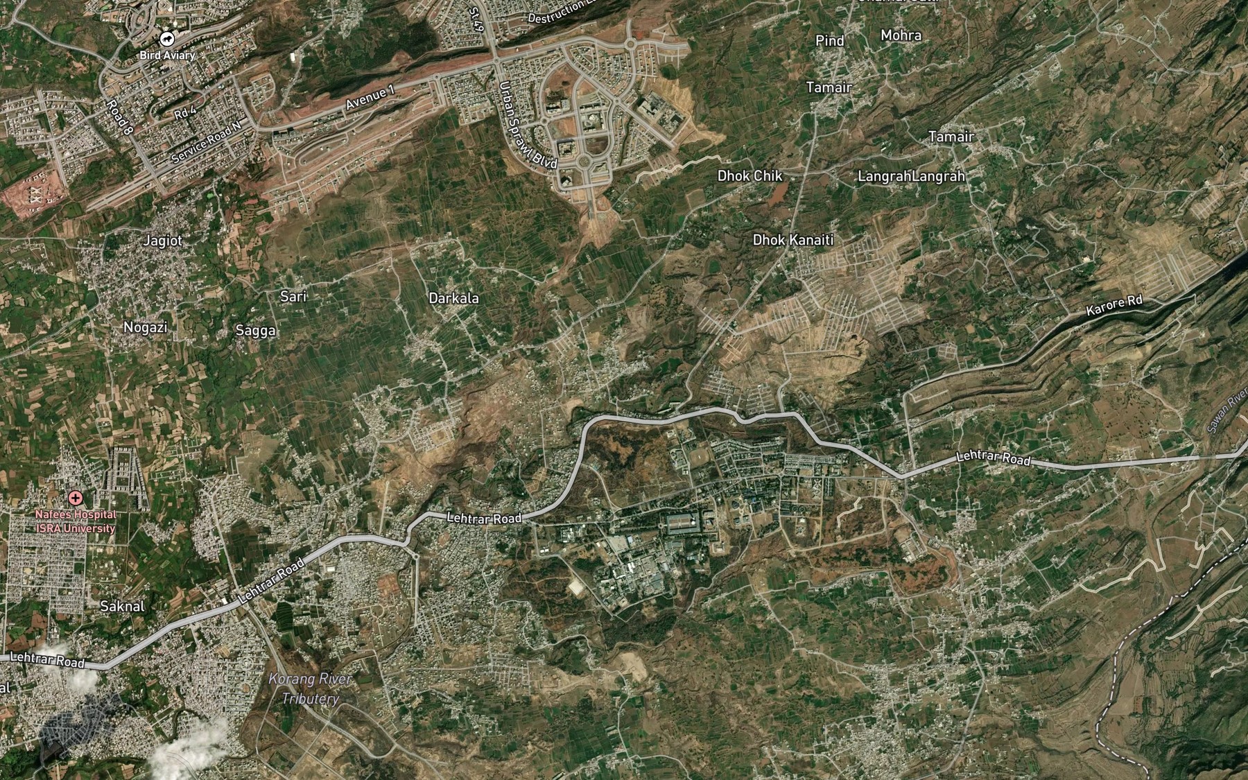 Satellite map of the Tamair Kas