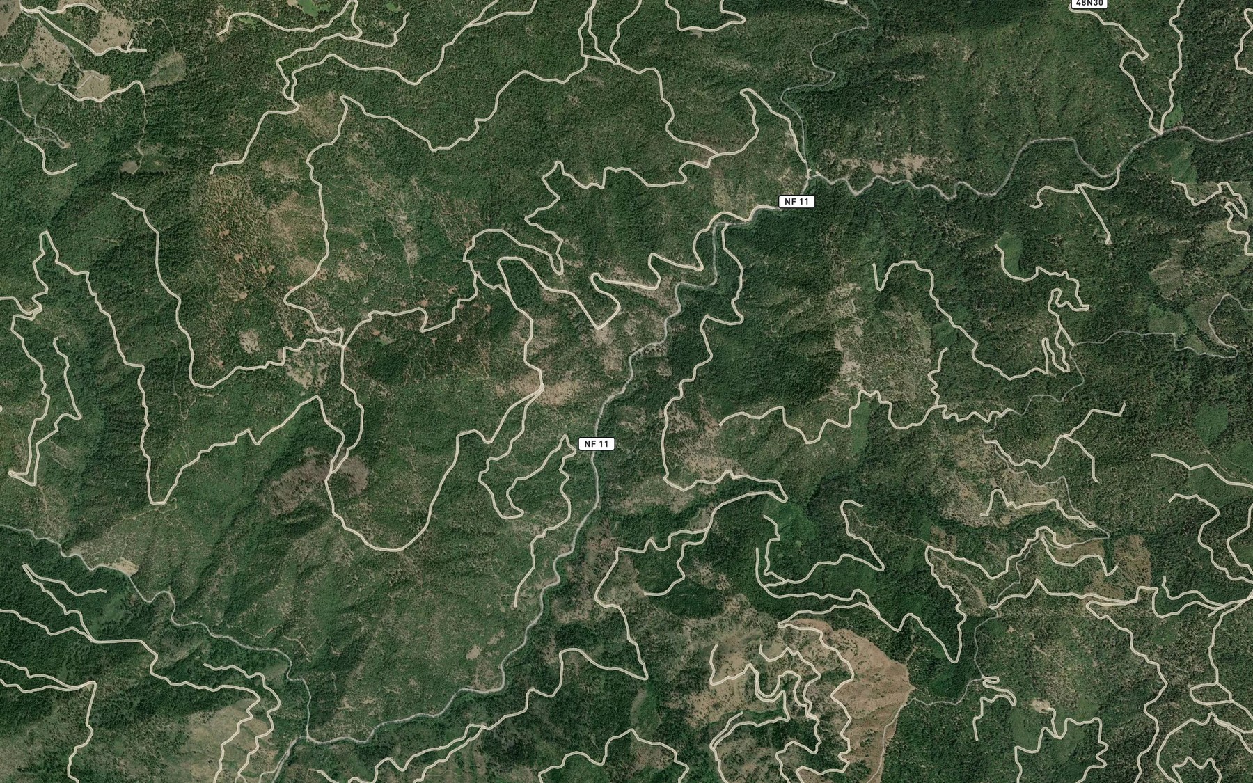Satellite map of the Soda Creek
