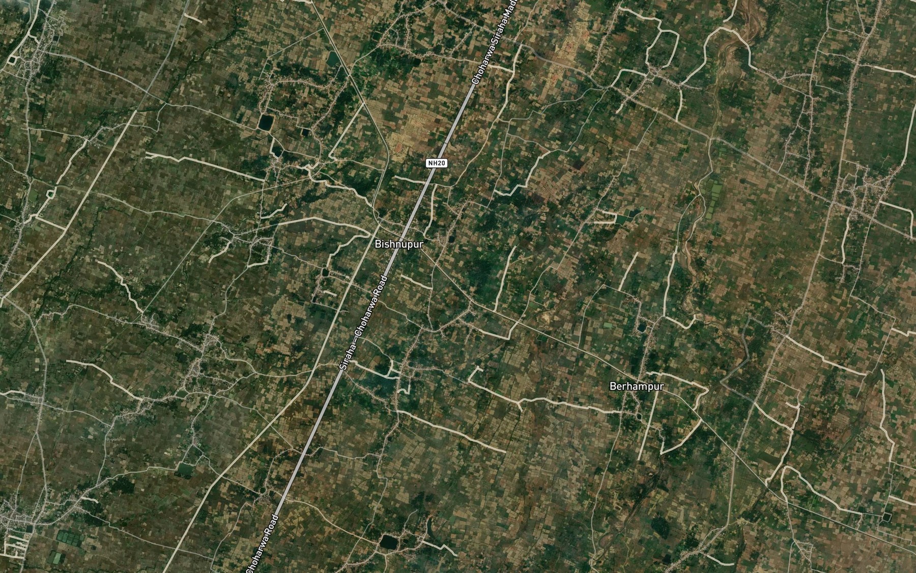 Satellite map of the Raitani Dhar