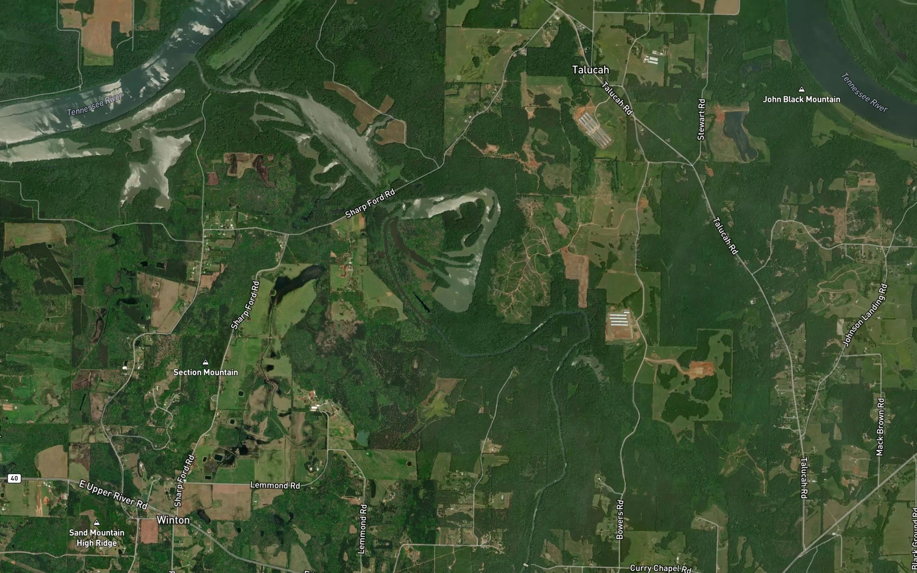 Satellite map of the Grindle Hole