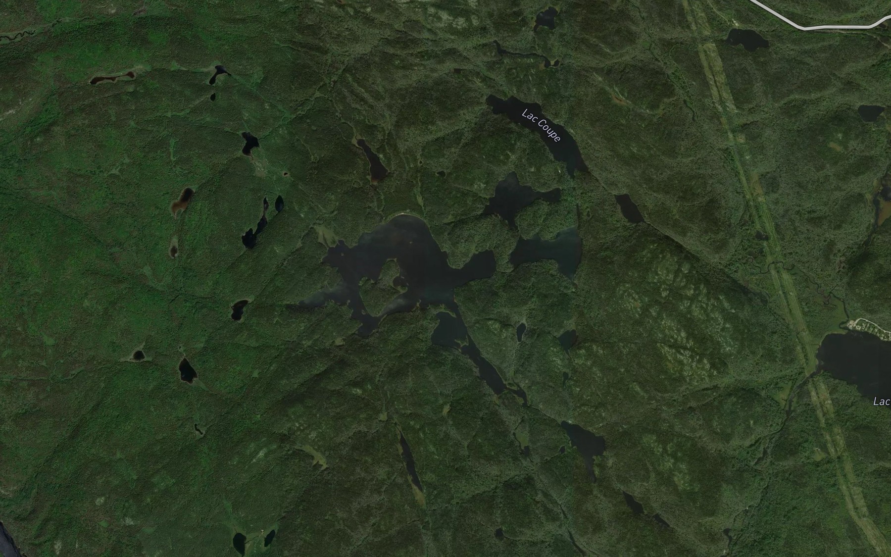 Satellite map of the Lac Sewell