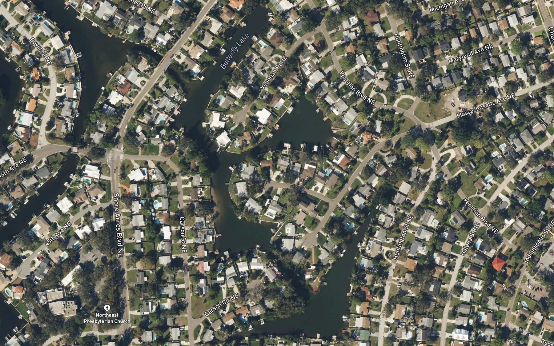 Satellite map of the Butterfly Lake