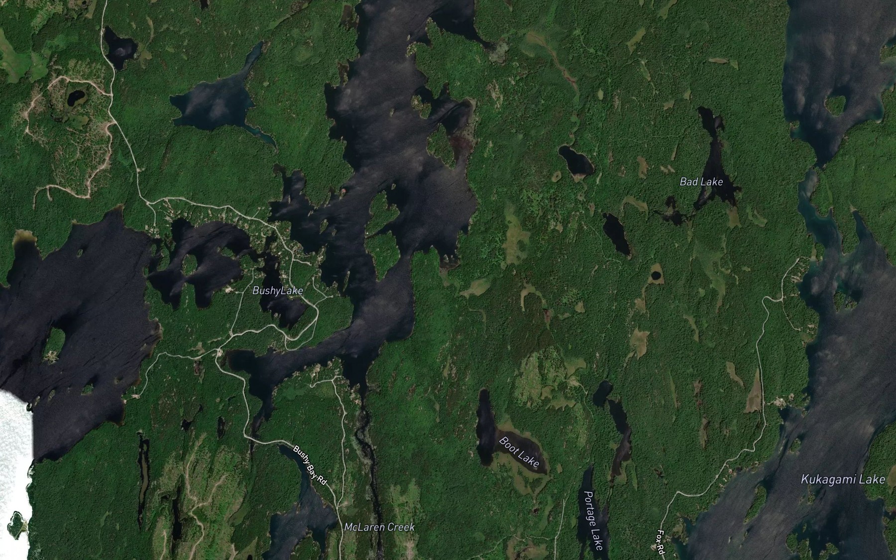 Satellite map of the McLaren Creek