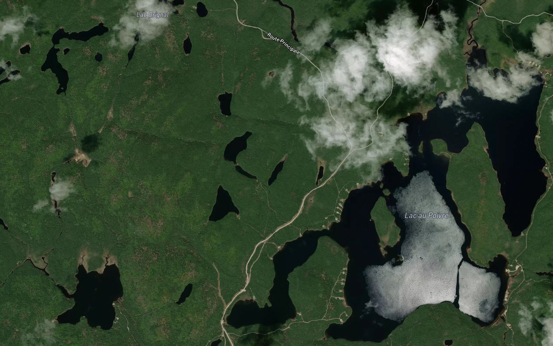 Satellite map of the Lac des Feuilles