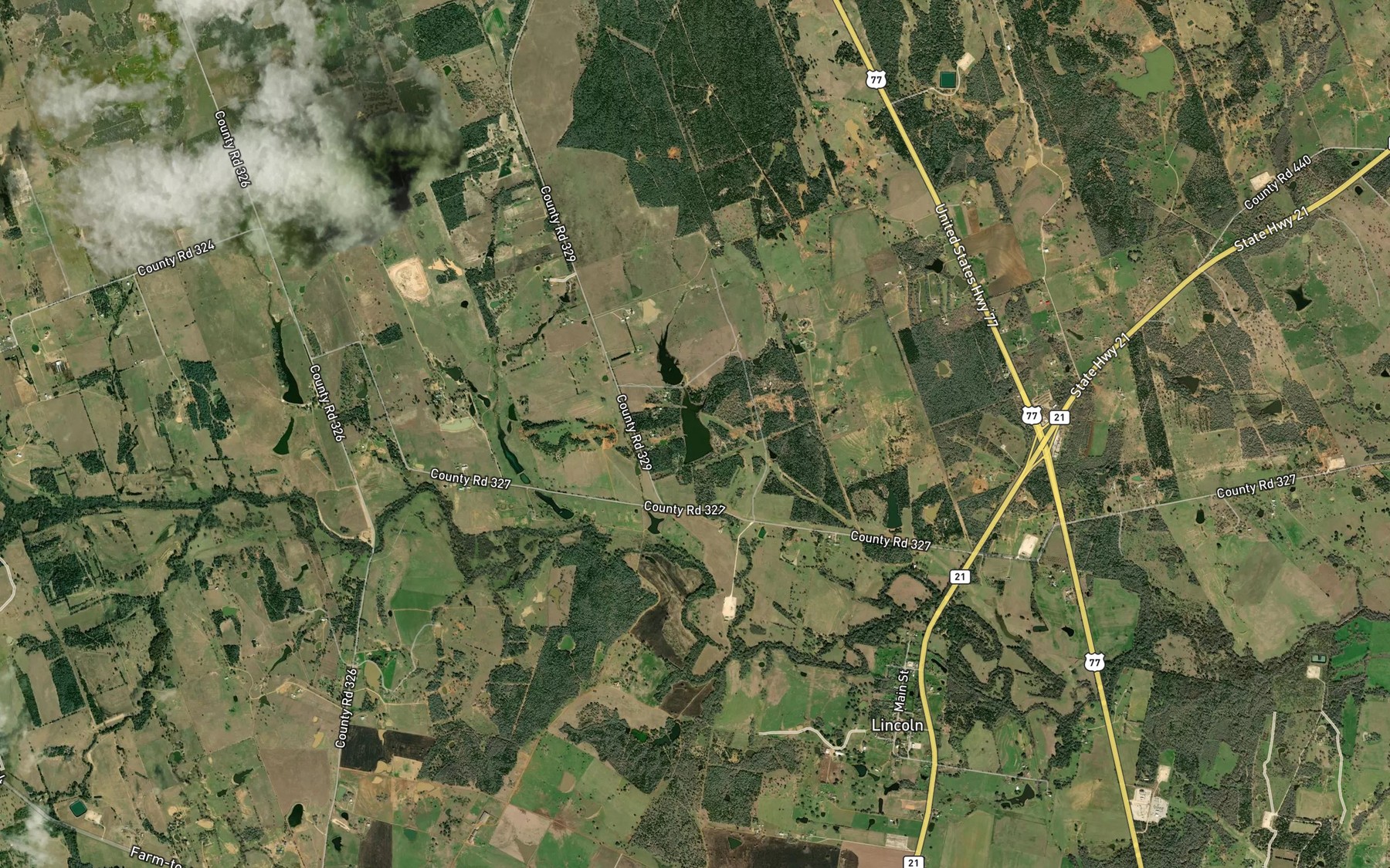 Satellite map of the C and H Lake