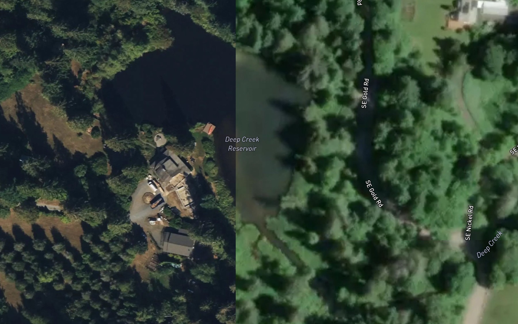 Satellite map of the Deep Creek Reservoir